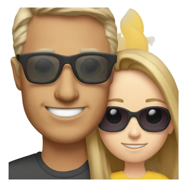 My dad with my sister and sunglasses sticker