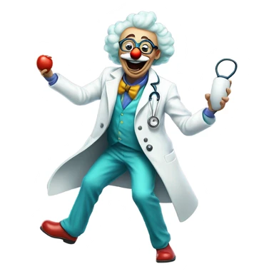 Funny doctor clown dancing sticker