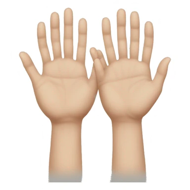 Two hands flat apart, showing distance sticker