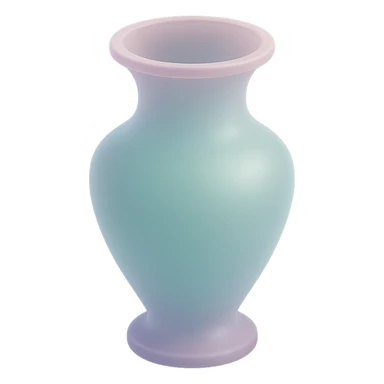 decorative vase, soft pastel colors, translucent effect, matte glass style illustration sticker