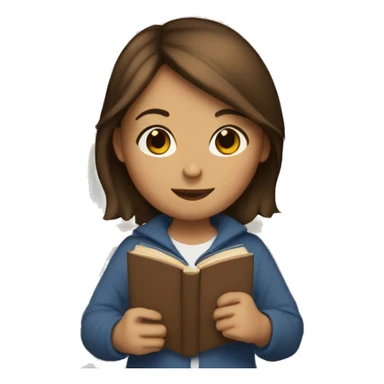 Brown haired girl with a stack of books sticker