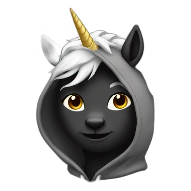 licorn in a black hoodie sticker