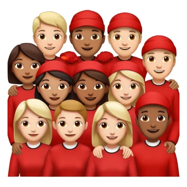 Red group peoples  sticker