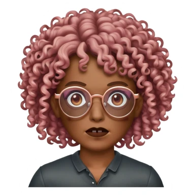 curlyhead zombie using rose gold glasses memoji sticker