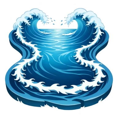 spliting of the sea in half, with a path in the middle sticker