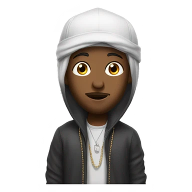 Nezy rapper with Muslim cap sticker