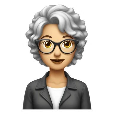 Femme âgée avec des petites lunettes cheveux courts gris  sticker