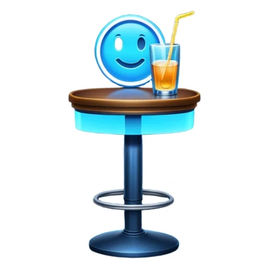 a blue sign on a nighttime bar sticker