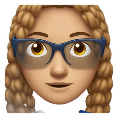 Une araignée qui porte des gosses lunettes marrons avec deux yeux ronds bleus style kawaï sticker