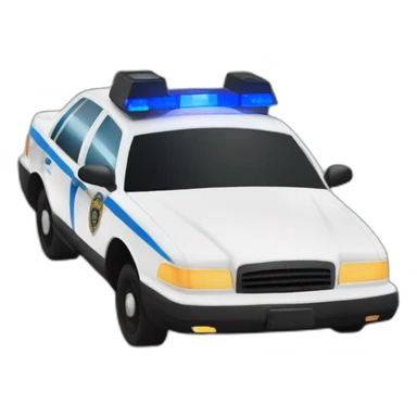 Police car with flashing lights sticker
