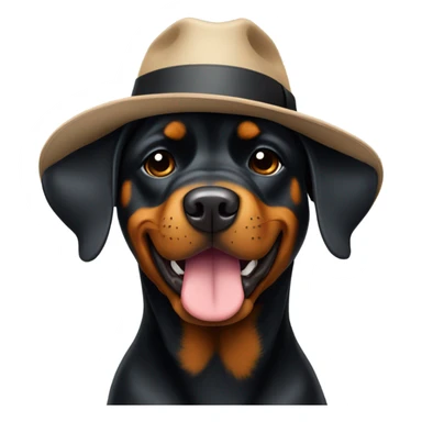 Rottweiler with Fedora ￼ sticker