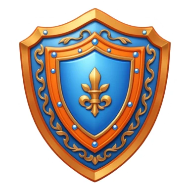 glitter blue and orange ancestor shield sticker