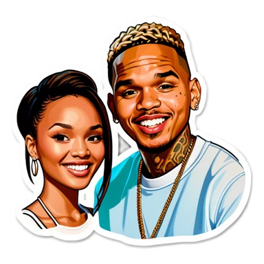 Photo Realistic Karrueche Tran with Chris Brown  sticker
