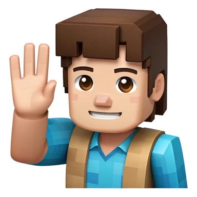 Minecraft character waving sticker