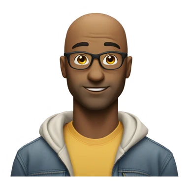cool bald guy with glasses no beard with cap sticker
