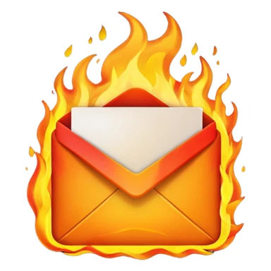 Email with fire sticker