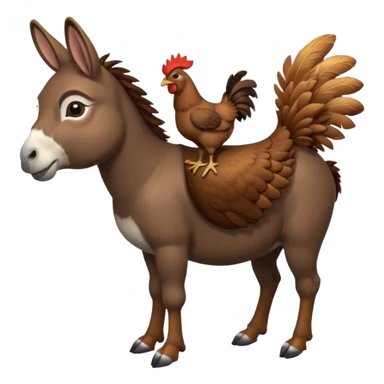 Donkey with a chicken on it sticker