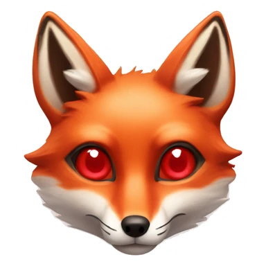deep lush red fox face with tiny red heart in eyes sticker