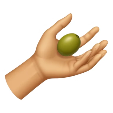 Hand catches 1 green olive sticker