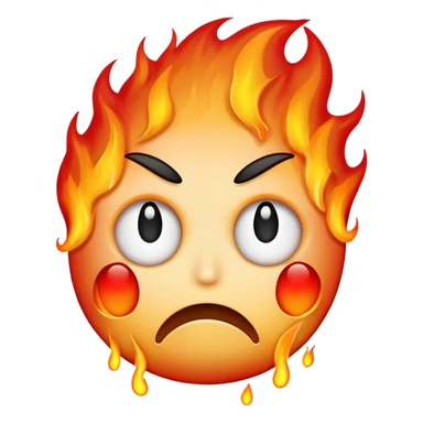 Burning sad face  sticker