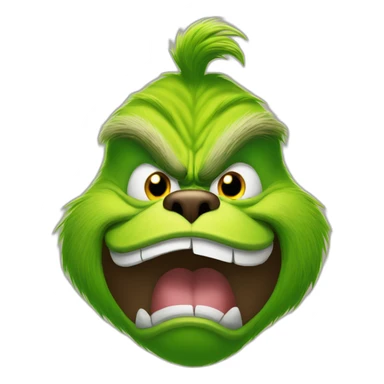 the grinch as a grizzly head sticker