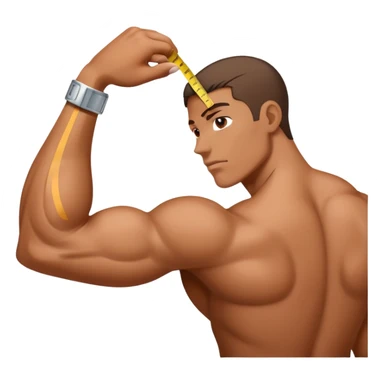 measuring tape around hand biceps sticker