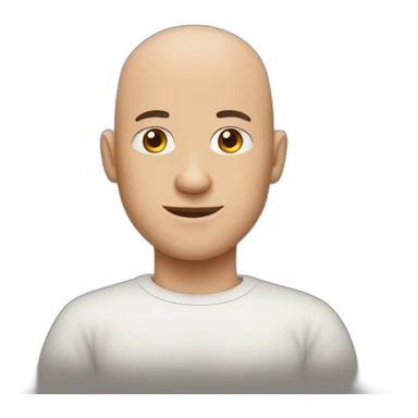 A bald man combining his two hands in side pose sticker