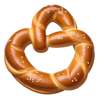 Soft pretzel snack in emoji style sticker