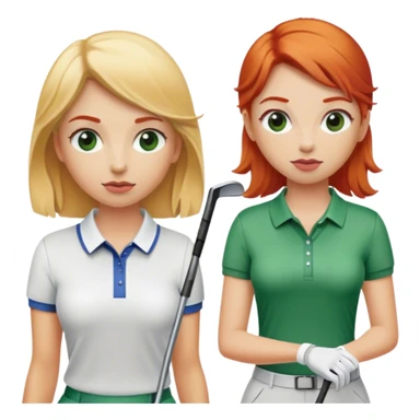 Blonde and red Girls golfer  sticker