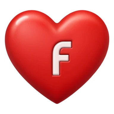 un corazon rojo con la letra f en el centro pero para un emoji{ sticker