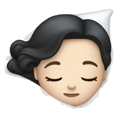 pale white girl dark hair sleeping in bed sticker