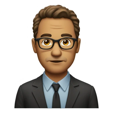 serious man with glasses sticker