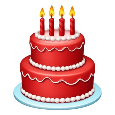 red birthday cake sticker