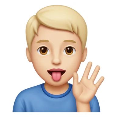 Tongue out with hands on the side  sticker