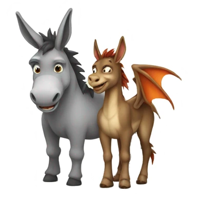 Donkey and a dragon soulmate  sticker