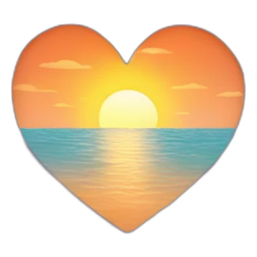 Sunrise and heart sticker