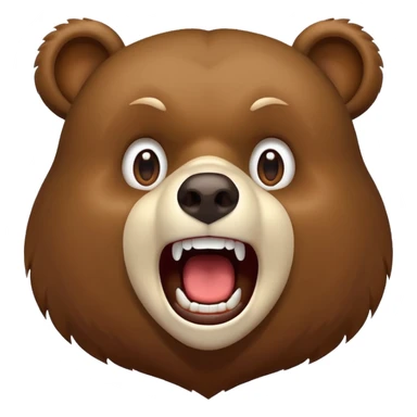 Screaming of excitement bear sticker