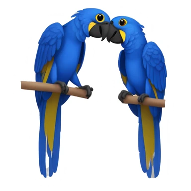 Hyacinth Macaw pair Full Body love each other sticker