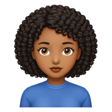 Brown skin Girl with curly black short hair sticker