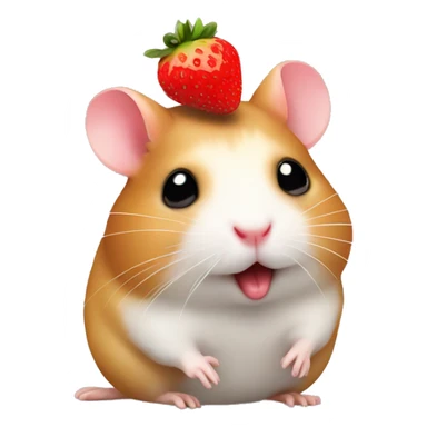 hamster with strawberry in mouth sticker