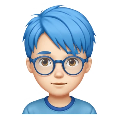 blue haired kid with glassesü sticker
