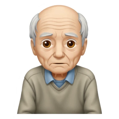 sitting weak old man  sticker