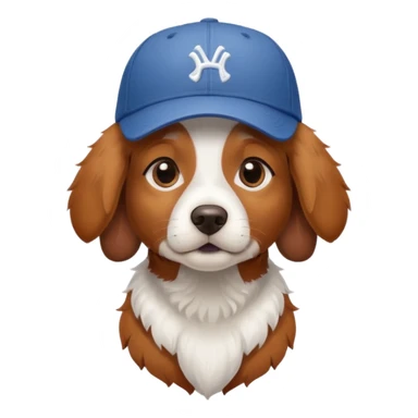 Brittany dog with baseball cap sticker