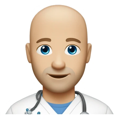 bald Physical therapy owner blue eyes and scruff sticker