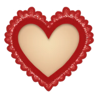 Red lace heart frame  sticker