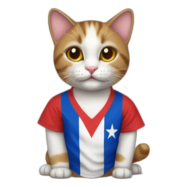 Cat with cuban flag shirt sticker