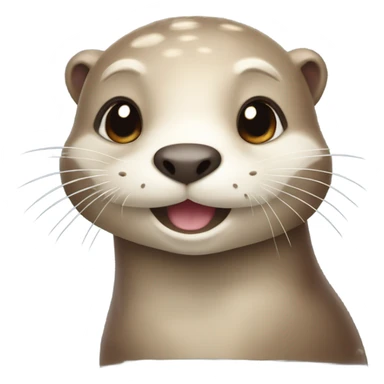 A cute and happy-looking otter face wearing seashell accessories. sticker