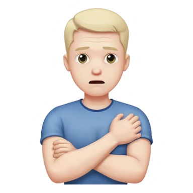 man with crossed arms choking  sticker