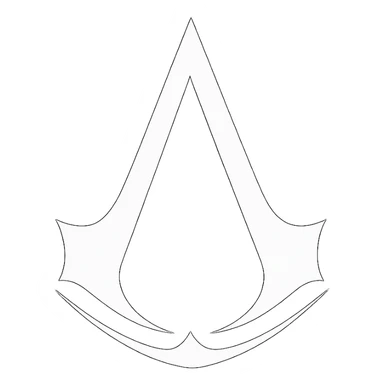 assassin's creed logo, stylized, sharp lines, iconic look sticker