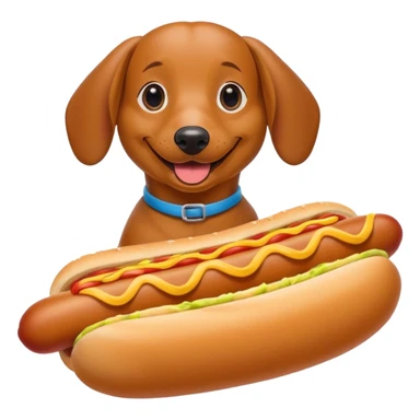 A Weiner dog in a hotdog bun sticker